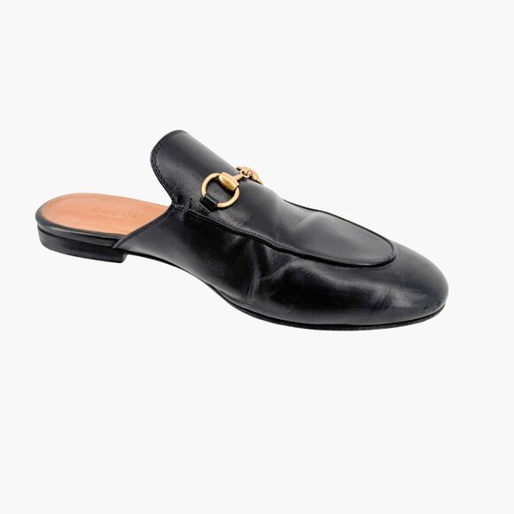 Gucci Princetown Horsebit Loafer Mule Size 38.5 US 8.5 Black Leather Flat Shoe - Picture 11 of 16